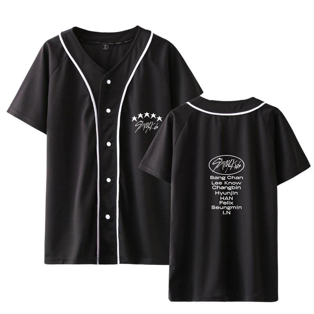 Xkpopfans SKZ Album 5 Star Shirt Baseball Jersey Hyunjin Jisung Bangchan Support T-Shirt