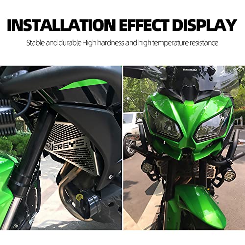 Motorcycle Radiator Grille Guard Grill Cover Protector Kompatibel mit KLE650 Versys 650 2015 2016 2017 2018 2019 2020 2021 2022 Accessories(Black)