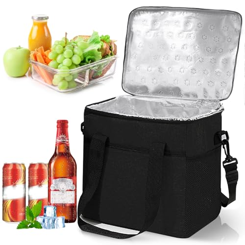 Poraceous Sac Isotherme Repas 16L, Doublure Résistante Aux Fuites Glaciere Souple Isotherme, Sac de Courses, Sacs de Pique-Nique, Lunch Bag Isothermes...