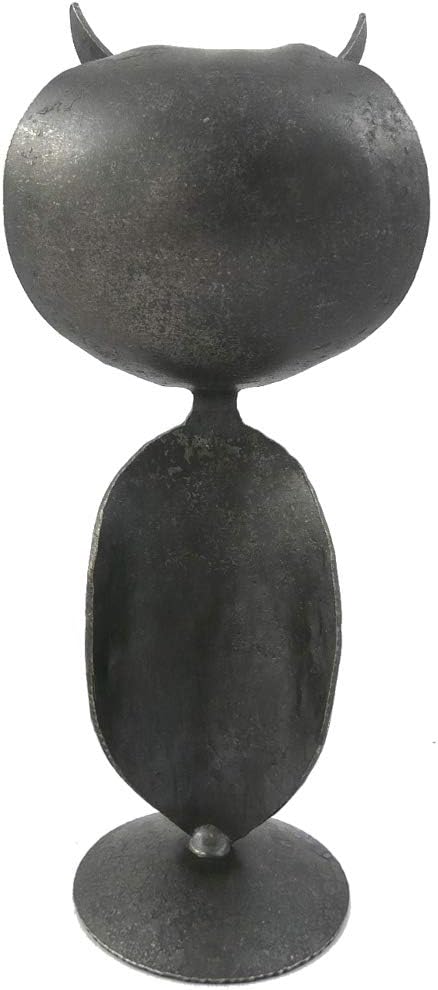 Great Horned Owl Contemporary Forged Iron Sculpture, 10.5", American Made
