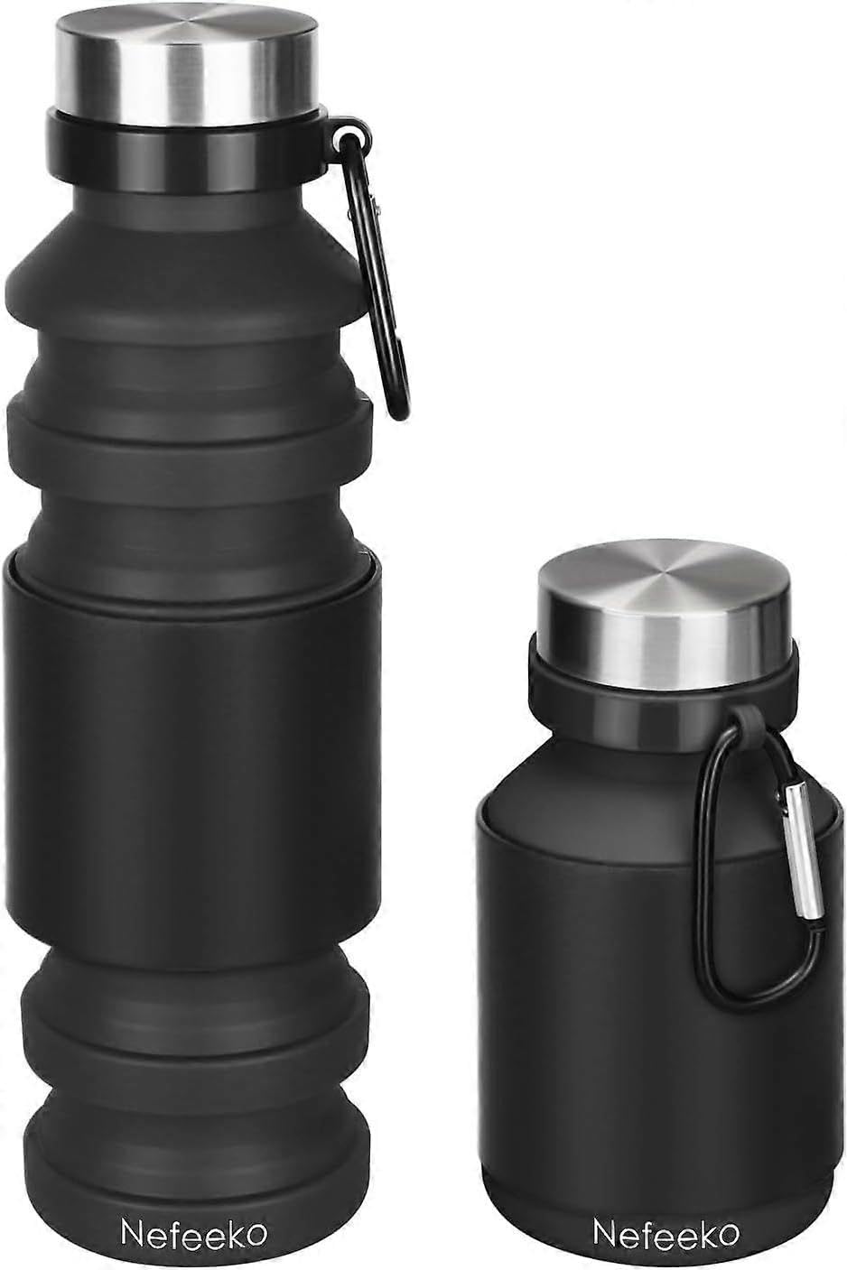 JOYHAPPST 2025 Latest Model Collapsible Water Bottle, Reuseable BPA Free Silicone Foldable