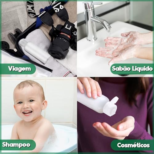 Frasco Flip Top 100ml para Viagem - Organizador de Creme, Shampoo, Sabonete e Cosméticos (1)