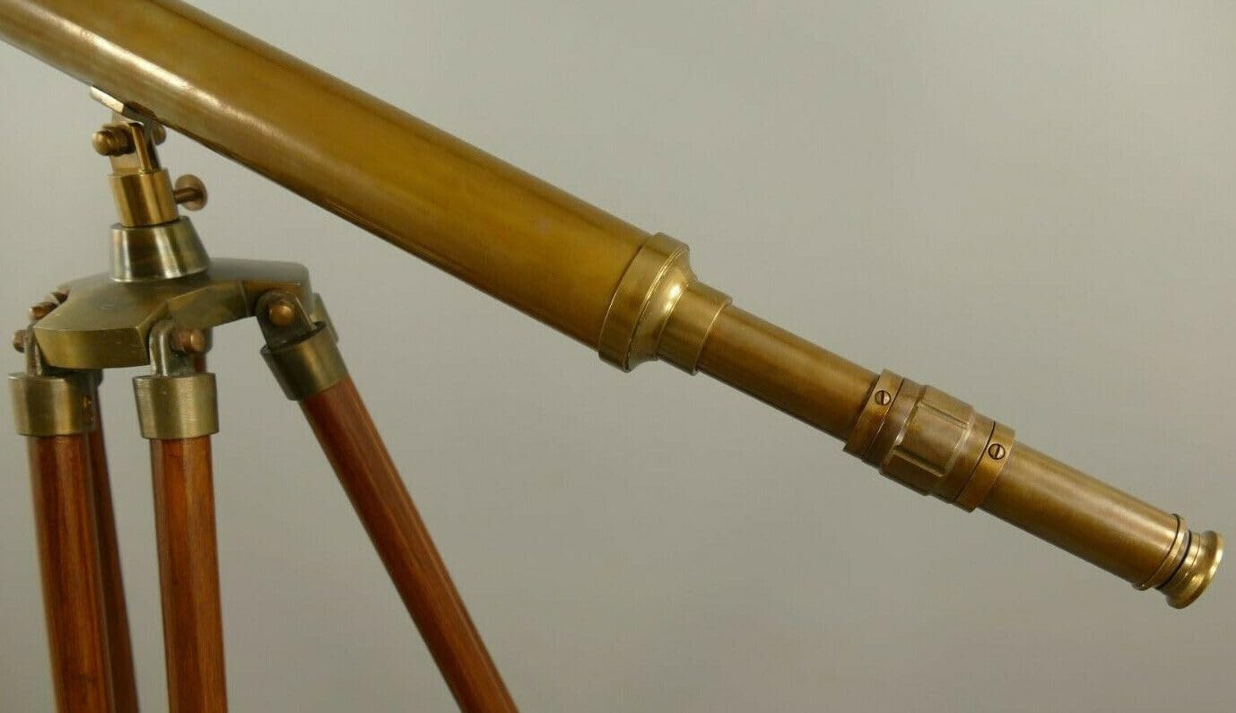Telescopio Náutico Antiguo De Latón - 10 Cm, Con Mini Trípode, Decoración Vintage