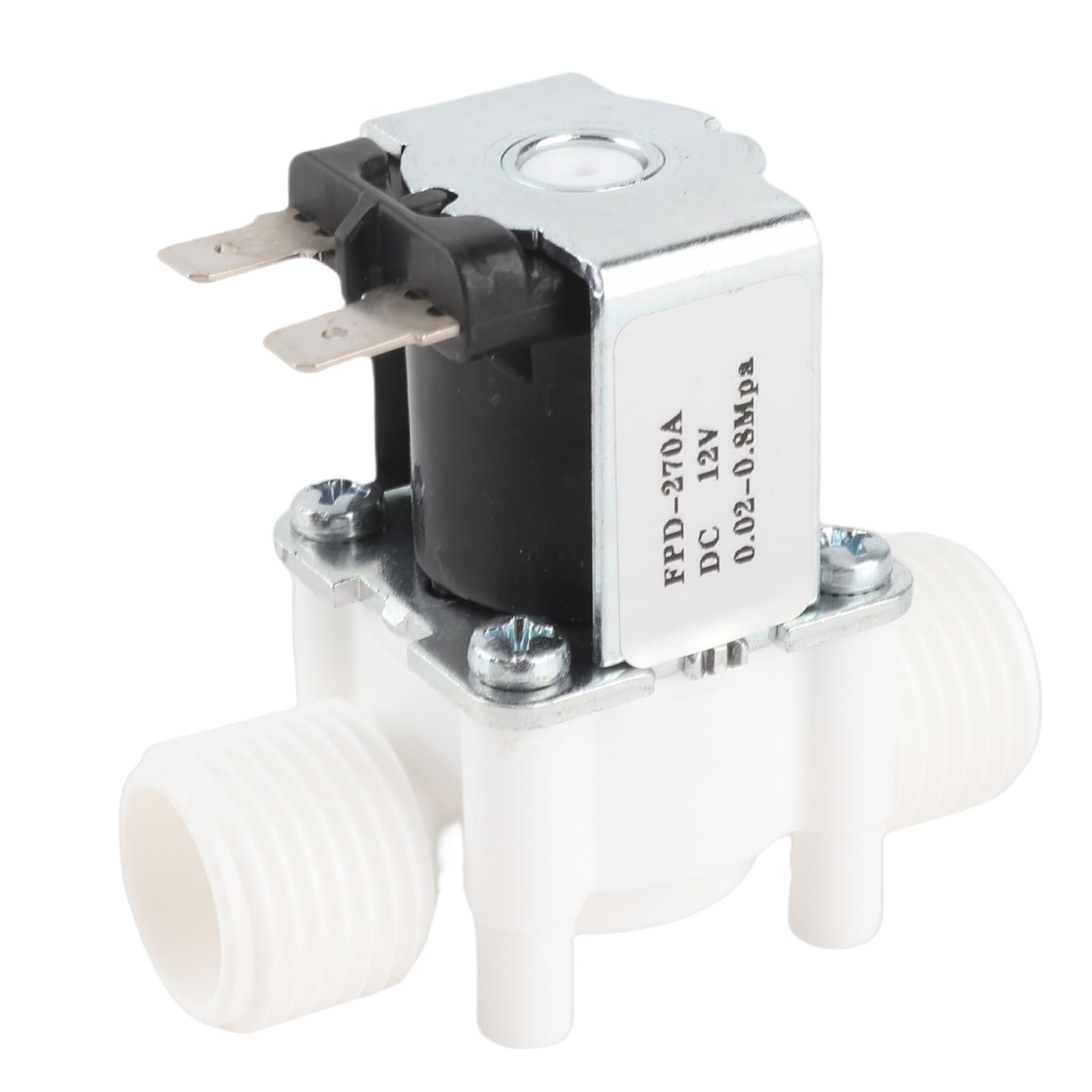 1/2 Inch Plastic Electric Water Solenoid Valve DC 12V N/C for Water Dispensers, Air Systems, and Oil Applications - Intake Flow Control Valve