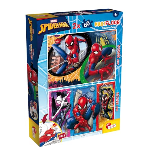 Lisciani - Puzzle Marvel Spider-Man - MaxiFloor 2 x 60 Pièces - Dès 4 Ans