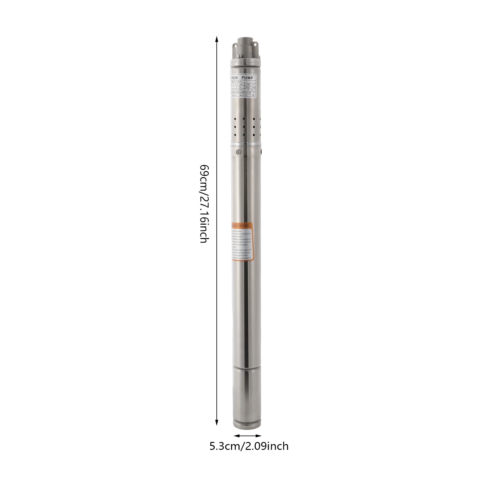 Pompa per pozzi profondi, 370 W, 1000 l/h, pompa sommersa, altezza massima di erogazione 55 m, pompa per tubi, 220 V, 50 Hz, pompa a sabbia, IP65, pompa dell'acqua con cavo da 15 m, ideale per