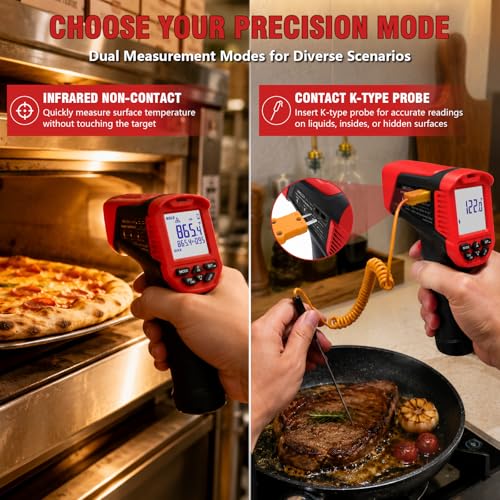 Image of NJTY UW622K High Temp Infrared Thermometer Gun, 3992F, 50:1 D:S