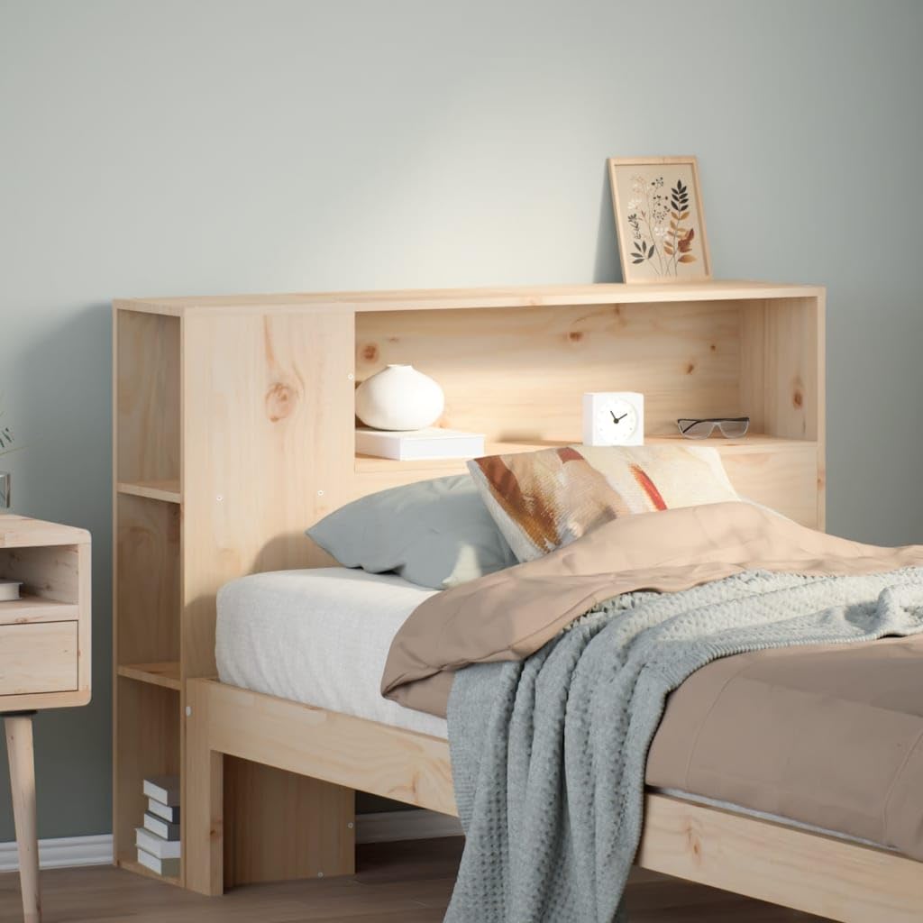 vidaXL Testiera con Ripiani 75 cm in Legno Massello di Pino