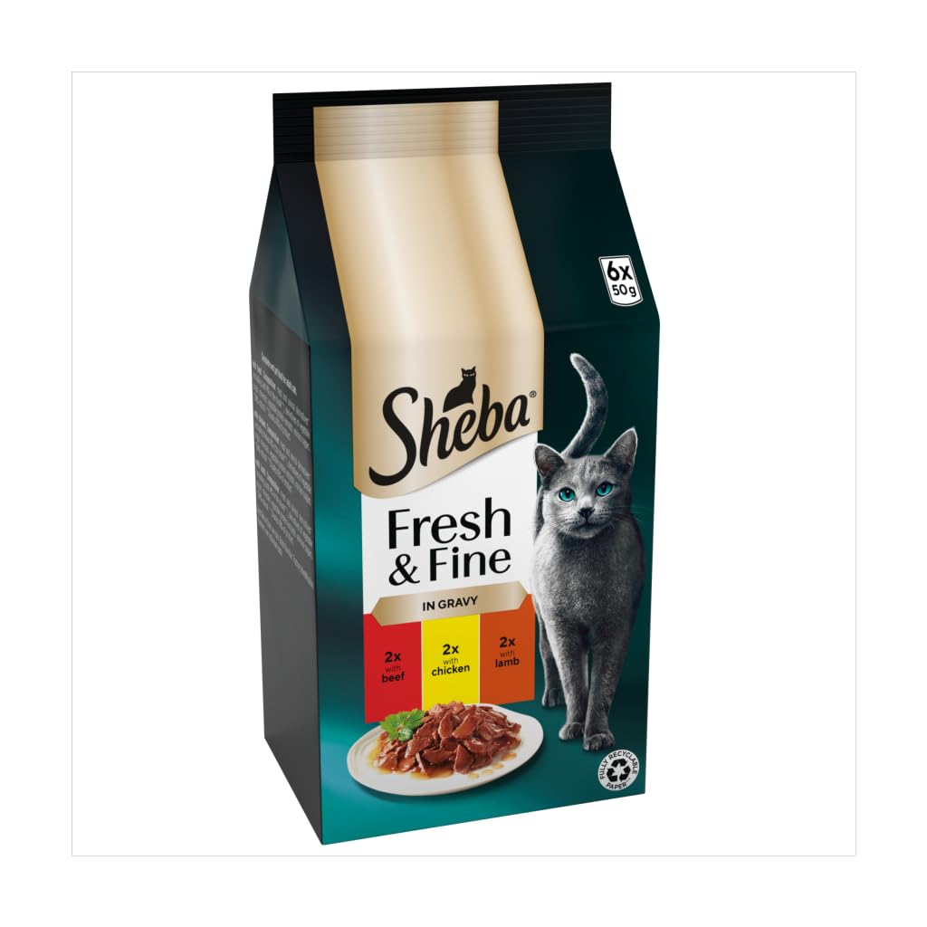 SHEBA Fresh & Fine Cat Pouches with Chicken & Turkey in Jelly 6x50g