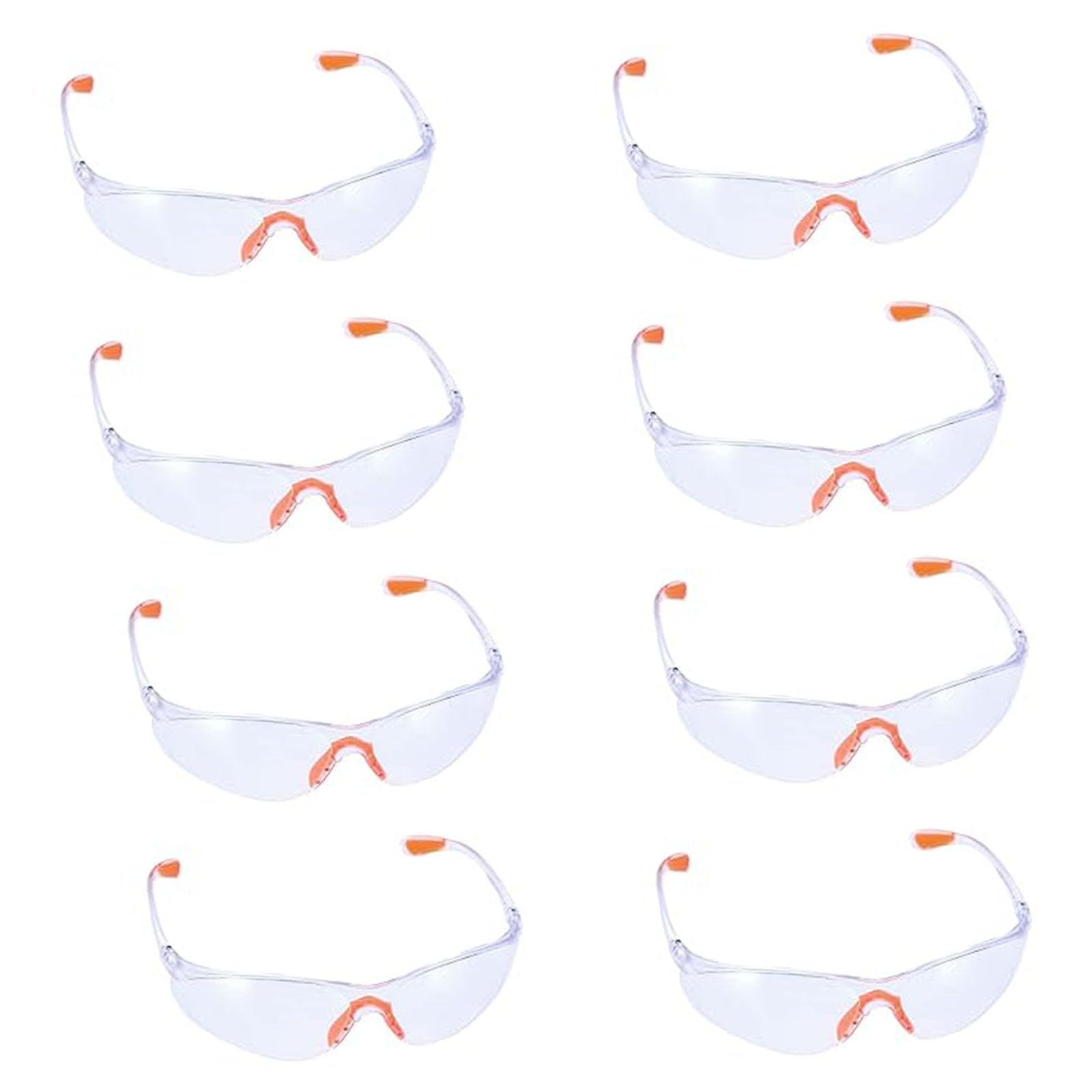 YREYBN 8Pcs Safety Glasses,Safety Goggles Eyewear Safety Specs Clear Eye Protection Glasses, Safety Goggles Protective Glasses for Welding Outdoor Construction Laboratory Chemicals