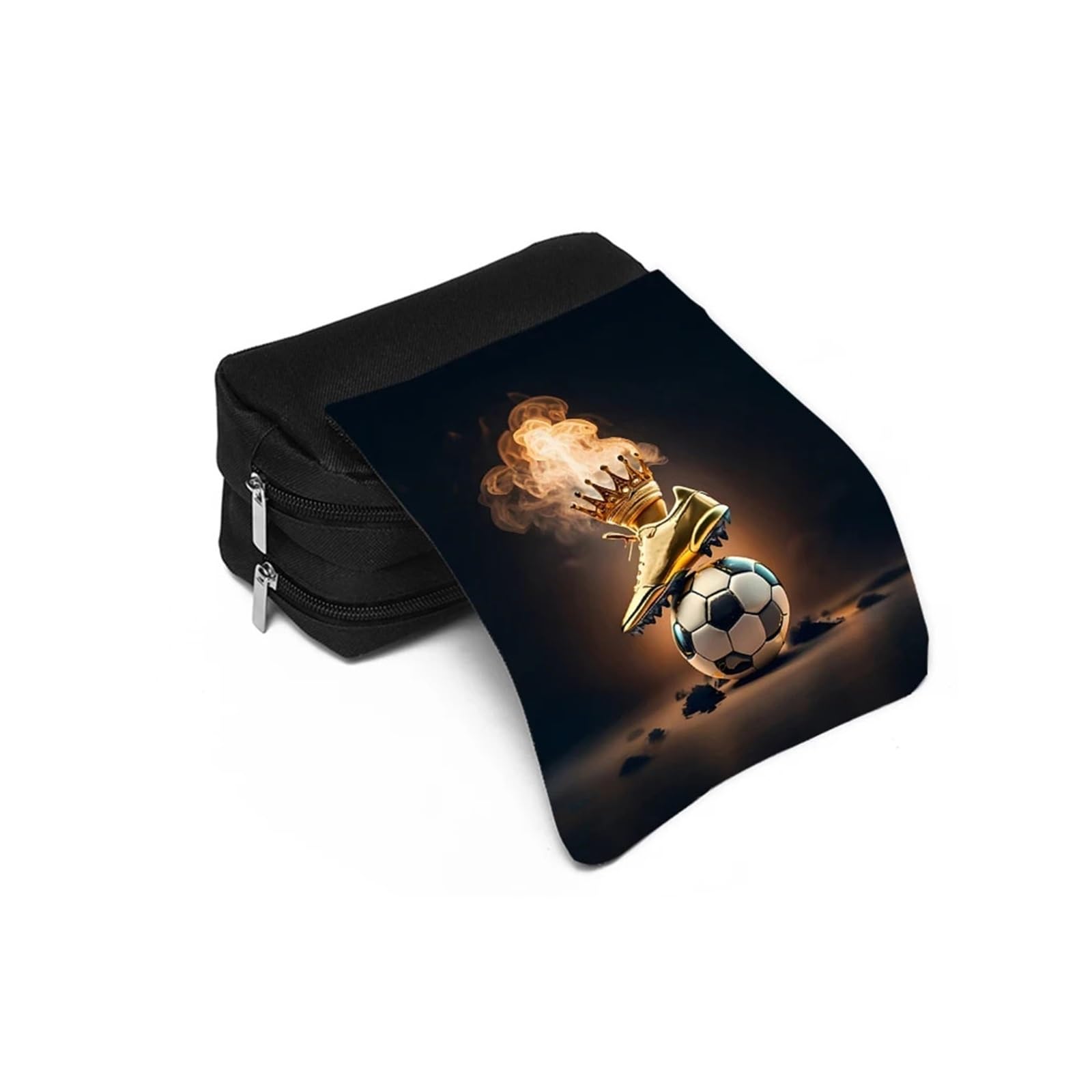 Portapenne da calcio for la scuola | Flip a doppio strato, cartone animato 2D, regalo for adolescenti, custodia for cancelleria(Burgundy)