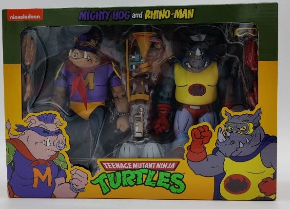 NECA TMNT Mighty Hog and Rhino-Man Double Pack Action Figures