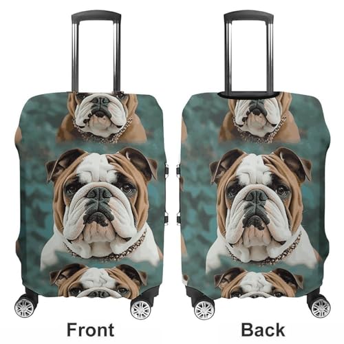 Funny English Bulldog Printed Luggage Cover Protector, Fits 18-32 Inch Luggage3