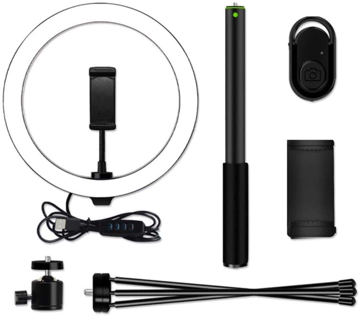 Luce ad anello a led da 16/20/26 cm con supporto e supporto per telefono, luci ad anello per selfie USB con supporto per treppiede da 90/100/120 cm dimmerabile, per video Youtube, trucco, se