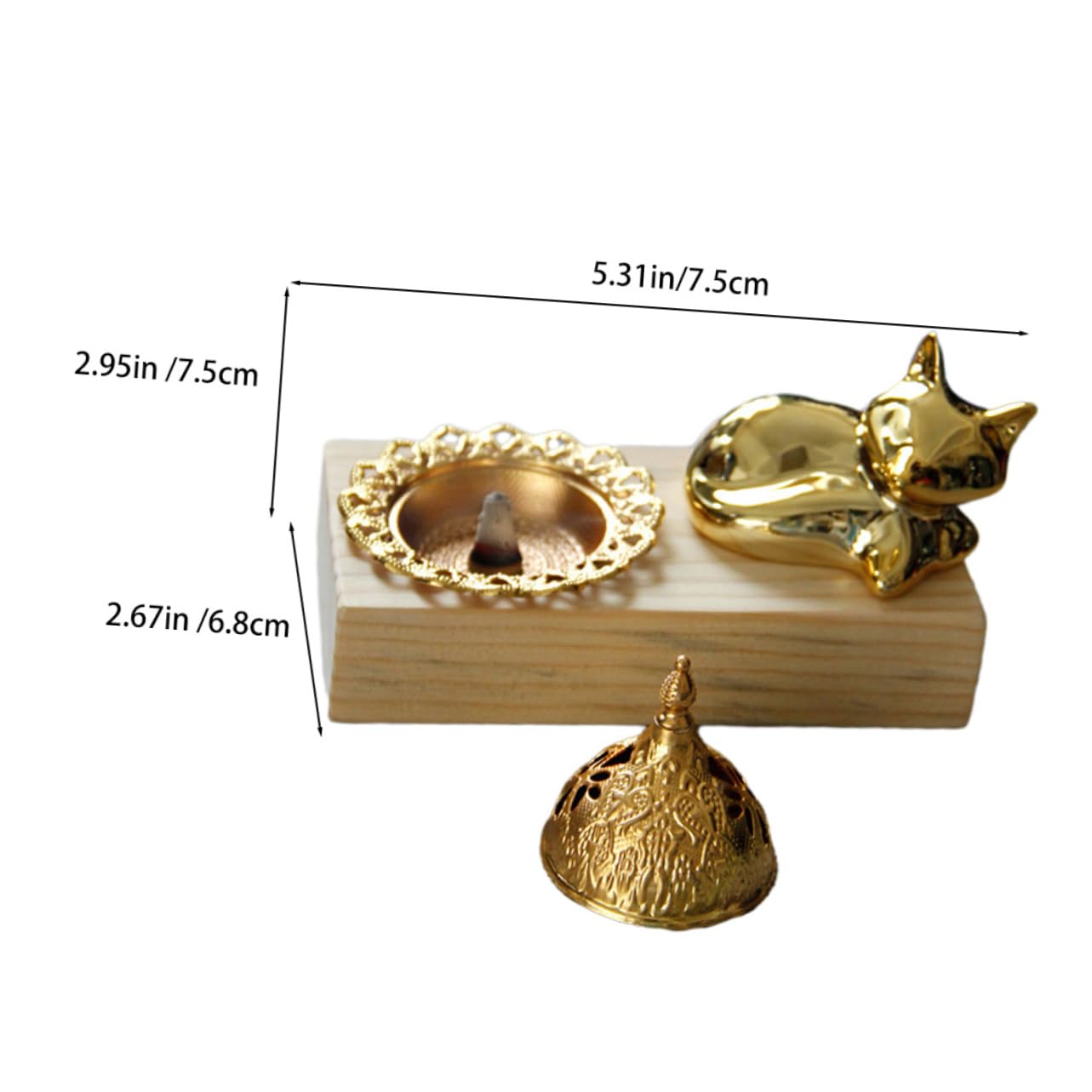 Luxshiny 4 Sätze Räuchergefäß Aromatherapie Halter Arabischer Holz Metall Weihrauchbrenner für Zuhause Büro Meditation und Entspannung