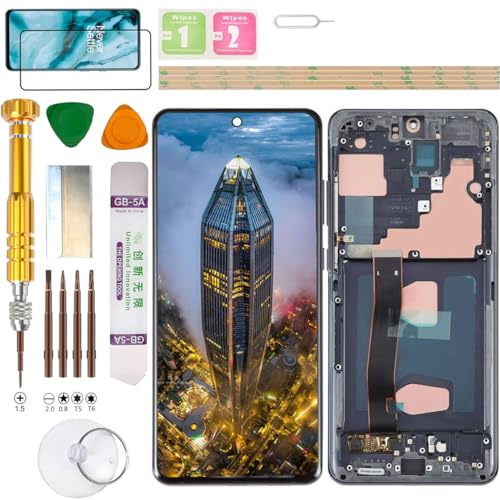 Image of (No Fingerprint) LCD Display Assembly for Samsung Galaxy S20 Ultra 5G SM-G988B /DS, G988B, G988U, G988U1, G988, G988N, G988W, SCG03 Screen Replacement kit (Black)