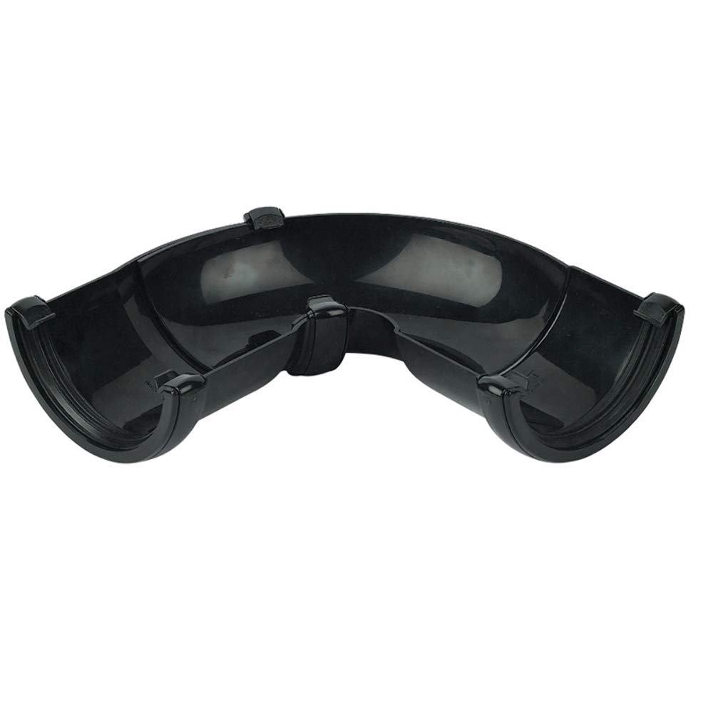 Floplast Black 112Mm Half Round Adjustable Gutter Angle 50 Degree - 156 Degree