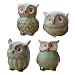 WOMHOPE 4 Pcs - Mini House Warming Gift Wise Owls Figurine Tabletop Shelf Ceramic Wise Home Decorative Collectible Figurine Statues (Green)