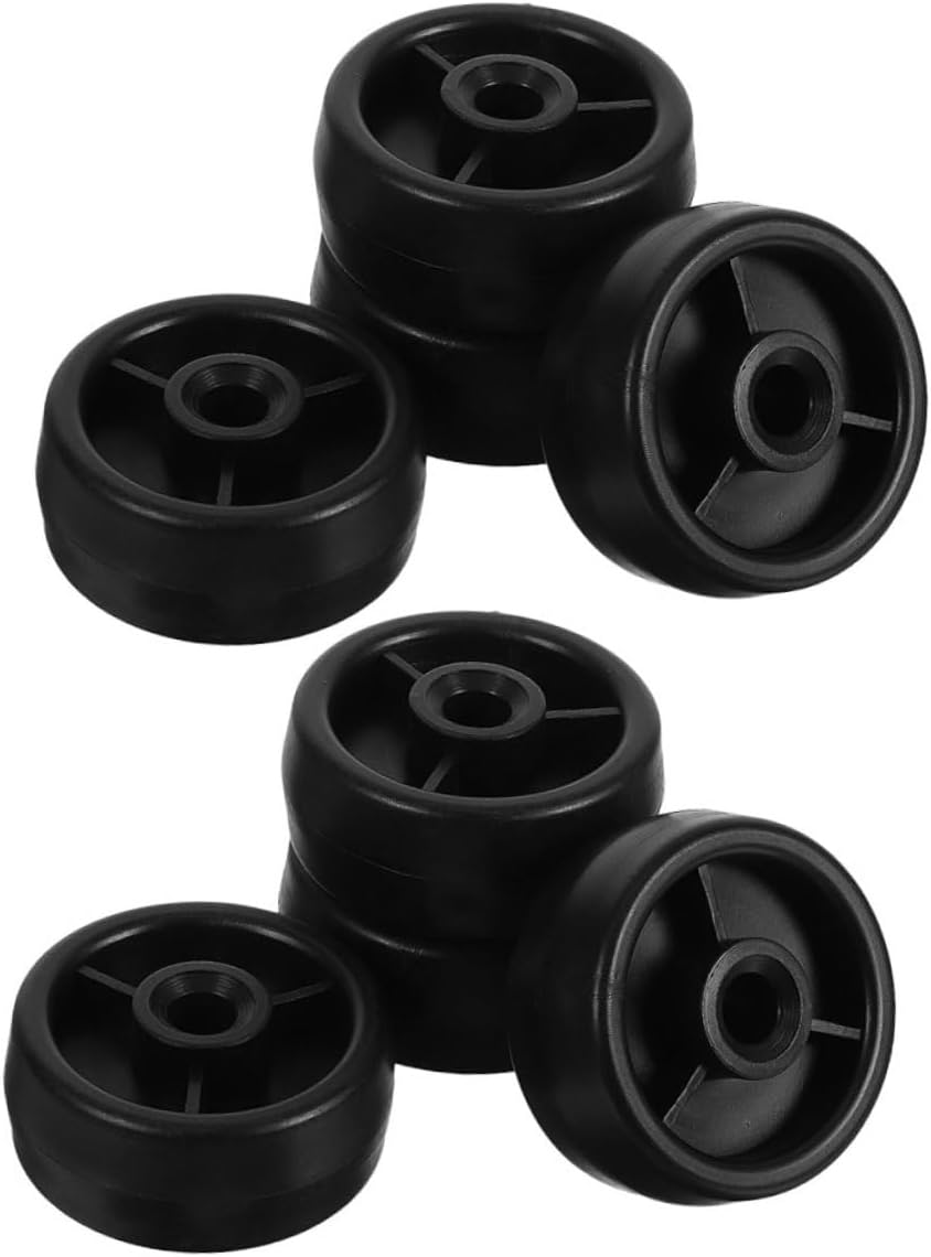 VOSAREA 8Pcs Plastic Roller Wheels for Fitness Equipment Quiet Replacement for Treadmills Exercise Bikes Gym Accessories Noise Reducing Design
