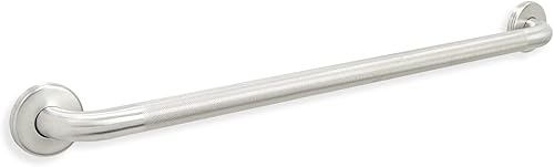 Barra de seguridad para baño - Pasamanos de níquel cepilladoADA para duchaacero inoxidable 304moleteado12 pulgadas