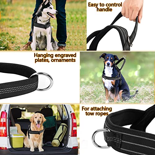 Hundegeschirr Mittelgroße Hunde, Hundegeschirr Grosse Gunde, Reflektierend Geschirr Hund Groß, Antizuggeschirr für Hunde, mit Weich Gepolstert, Reflektierend, Verstellbar (L)