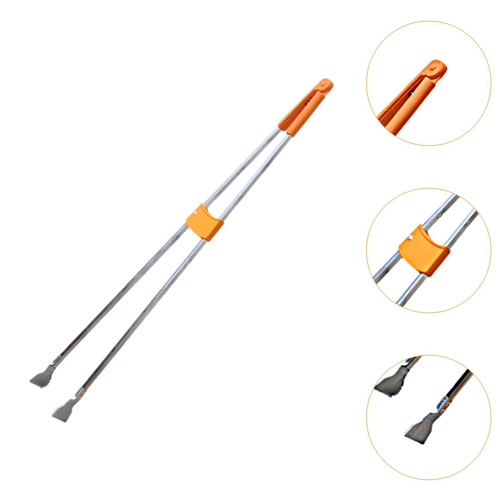 harayaa Recogedor de basura de acero inoxidable, herramienta de alcance a prueba de herrumbre, palo para recoger basura, pinzas para basura para ancianos, Cabeza de Hierro