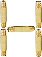 Vista 1 de Legines Accesorio de Tubería de Latón Niple Largo, 1/4" NPT Macho x 1/4" NPT Macho Extensor Conector Recto, 1-1/2" Longitud 1200psi (Paquete de 5)