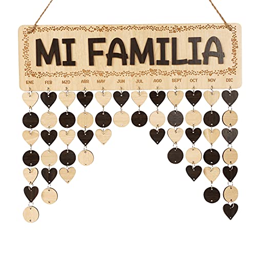 Inkdotpot Wooden Birthday Calendars with Hanging Dates DIY Birthday Tracker