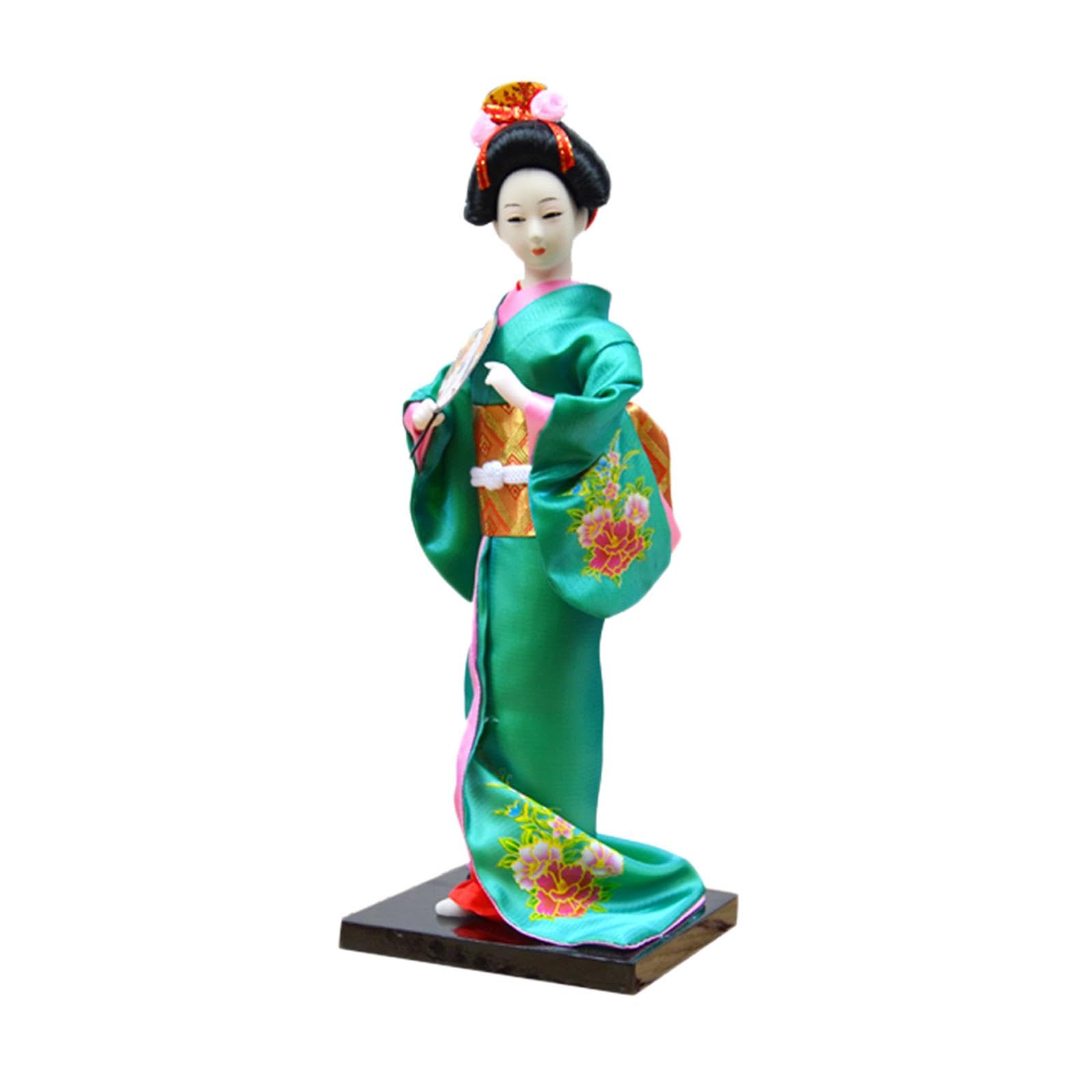 SAZ DEKOR Ethnic Japanese Geisha Dolls Asian for Shelf Decor Style C |Figures Decoration Wooden|Birds Figures for Decoration |Garden Decoration Figures |Home Decoration Figures