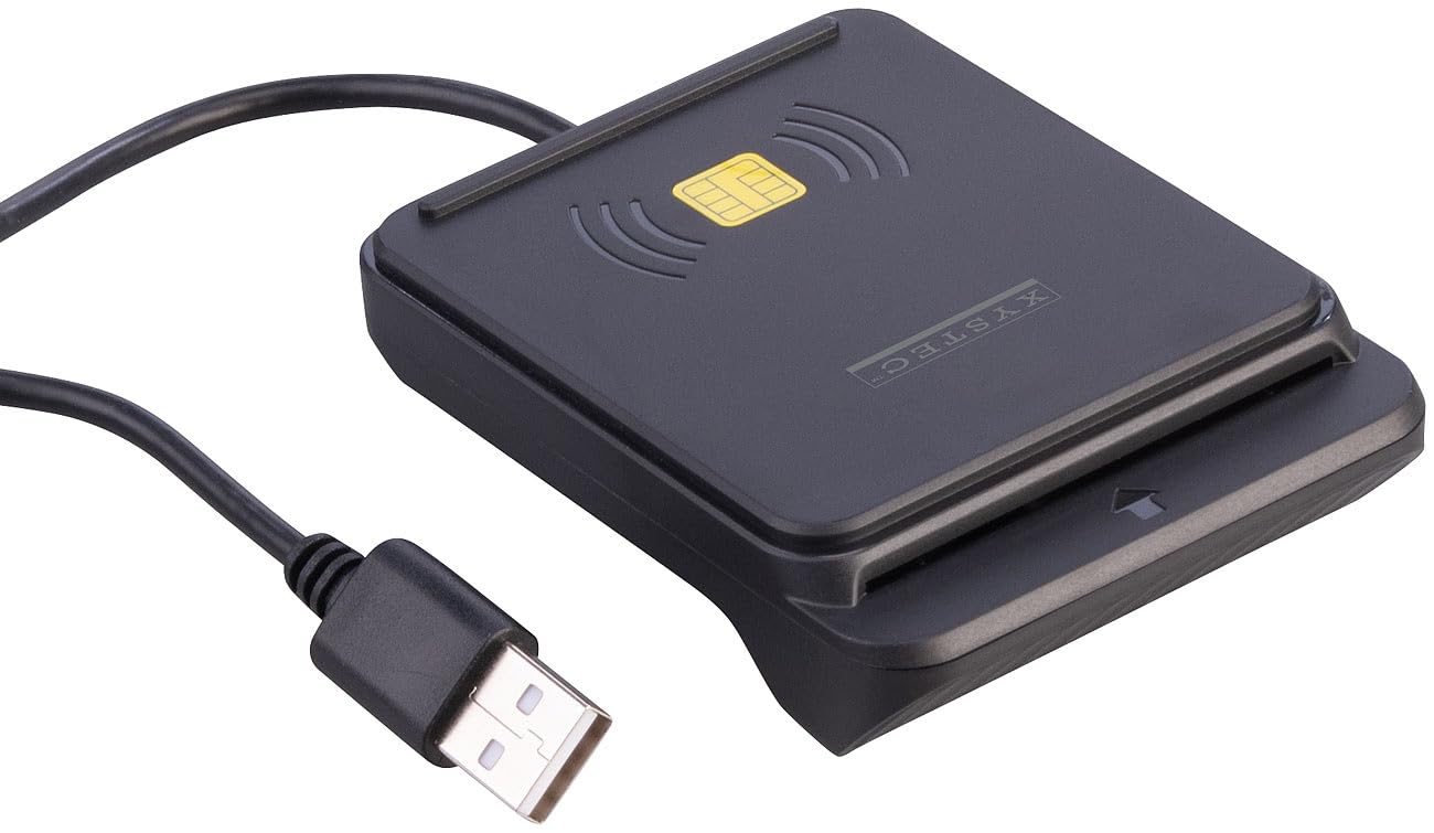 Xystec NFC Kartenleser: 4er-Set USB-RFID-/NFC-/Chipkarten-/Smartcard-Reader, für eID-Nachweis (EMV-Kartenleser, Smart)