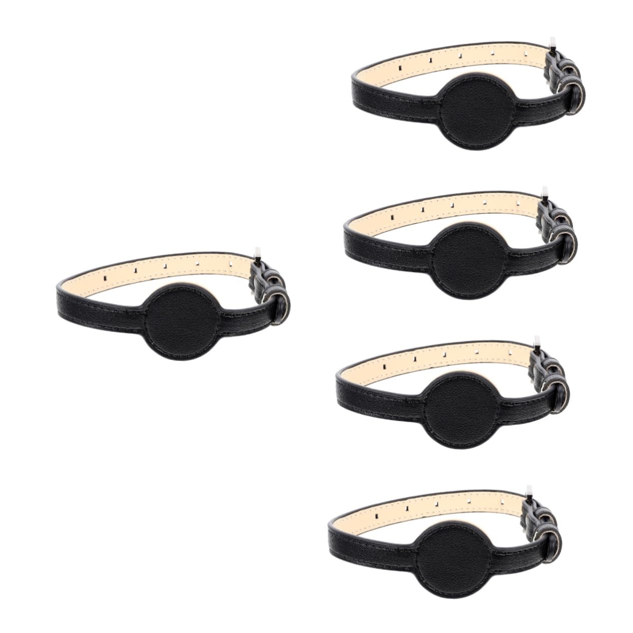 Kisangel 5piezas Collar De Seguridad para Gatos y Perros Pequeños Diseño De Localizador Collar Decorativo De PU para Mascotas Resistente y Ligero para Uso Exterior