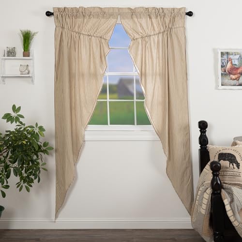 VHC-Brands-Sawyer-Mill-Charcoal-Prairie-Curtain-Set-Lined-Drapes-84-Inch-Long-Farmhouse-Country-Stripes-Cotton-for-Living-Room VHC Brands Sawyer Mill Charcoal Prairie Curtain Set Lined Drapes 84 Inch Long Farmhouse Country Stripes Cotton for Living Room