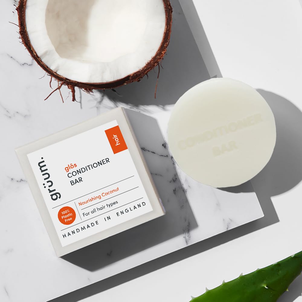 grüum Nourishing Hair Conditioner Bar 50g, SLES, EDTA & Paraben Free Conditioner Bar for Hair Lasts up to 60 Washes - Image 2