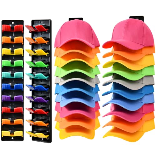Euct 2 Pack Hat Organizer for Baseball Caps with Built-in...