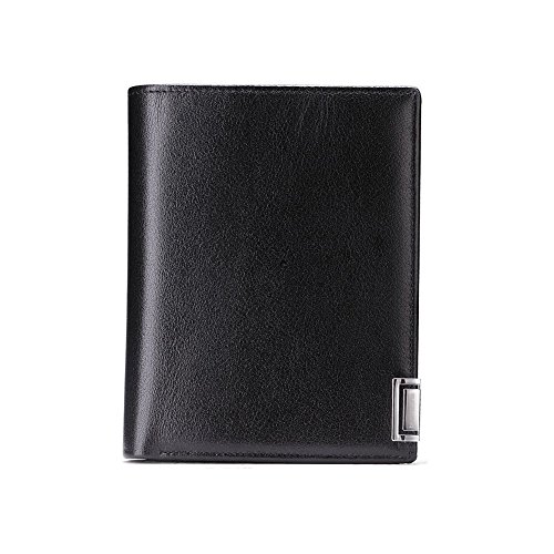 teemzone RFID Monedero Billetera de Hombre Piel Tarjetero Cartera Cremallera Negro