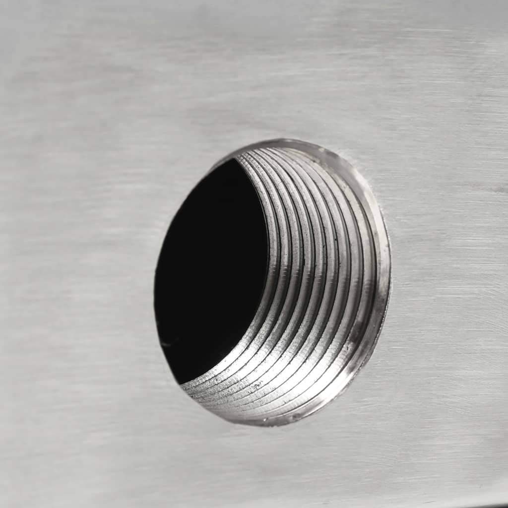 Cascata in acciaio inox, 30 x 34 x 14 cm, per laghetto e piscina, moderna fontana da giardino con attacco da 1 pollice