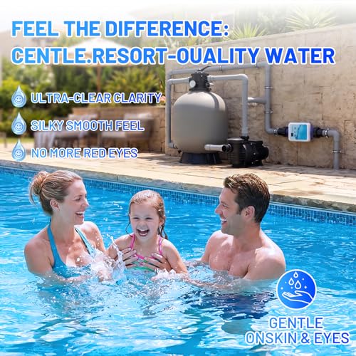 Salt Water Chlorine System for Above Ground Pools Up to 12000 Gallon, USA Titanium Cell, LED Control Panel, 2-Year Warranty