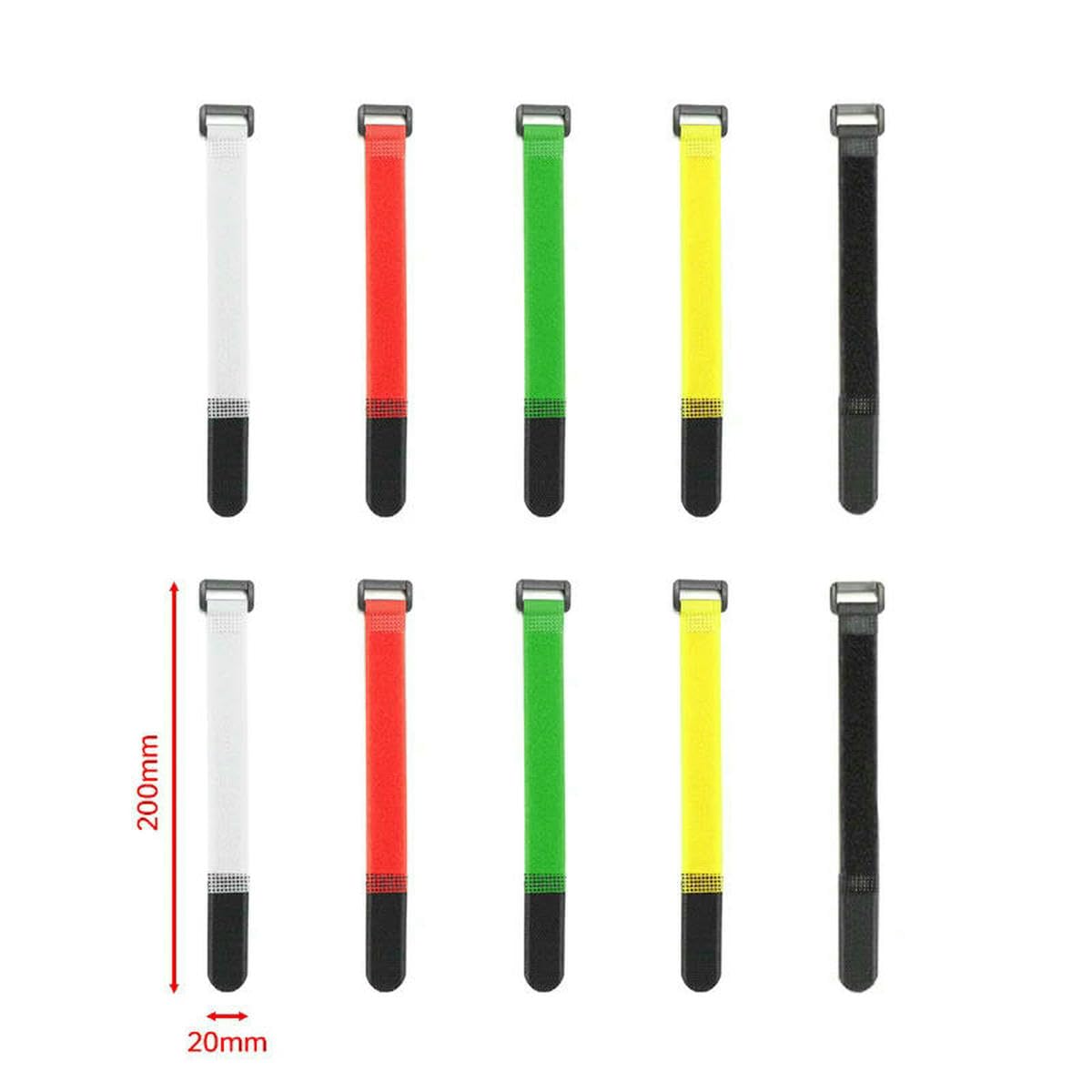 Bridas de nailon reutilizables autoadhesivas de 20 mm de ancho, con hebilla inversa, organizador de cables, paquete de cierre de gancho y bucle, 5 a 300 unidades, 20 x 600 mm