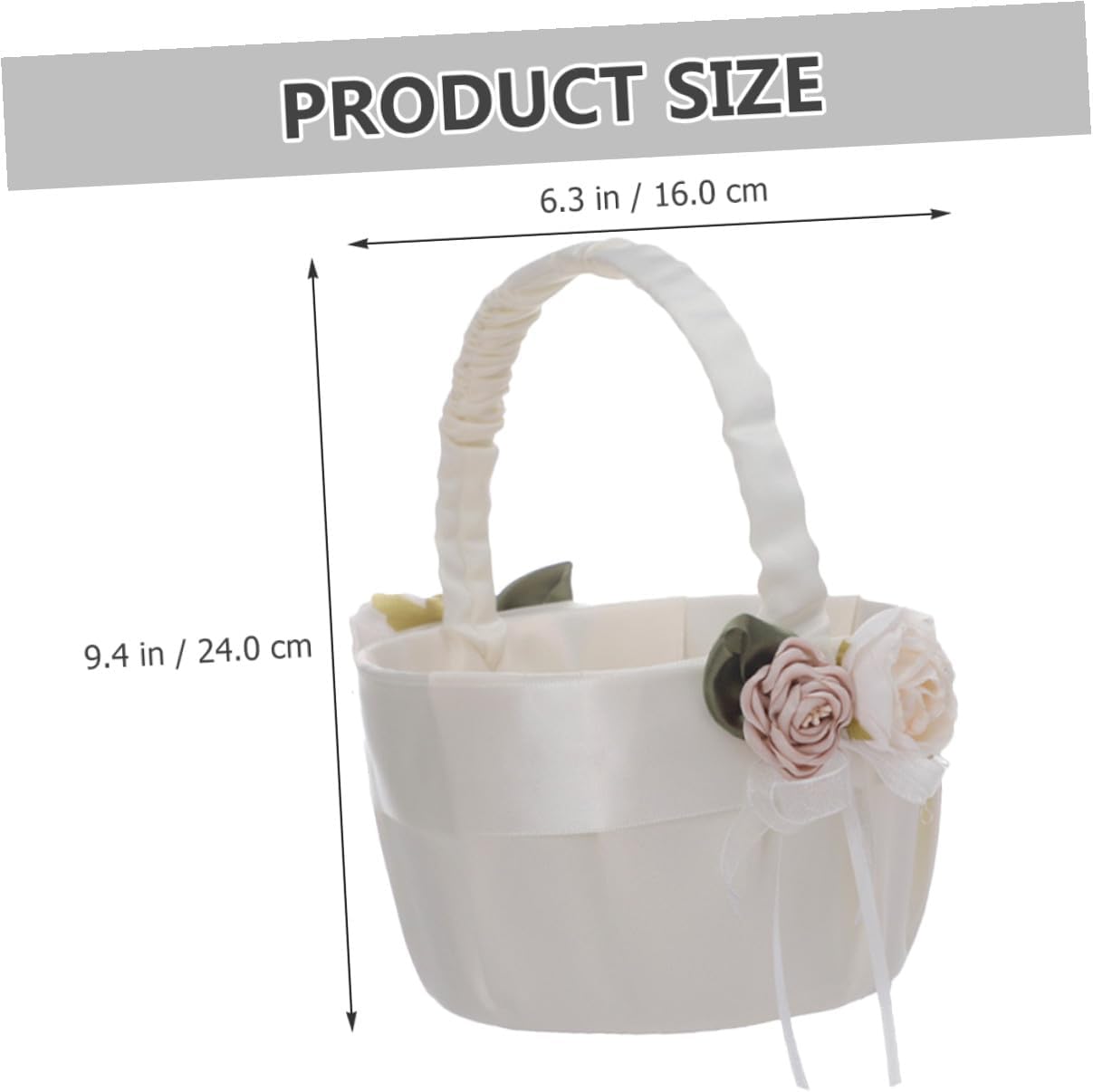 Wedding Floral Handheld Basket, Rustic Cloth Basket for Petal Storage, Bridal Ceremony and Party Supplies