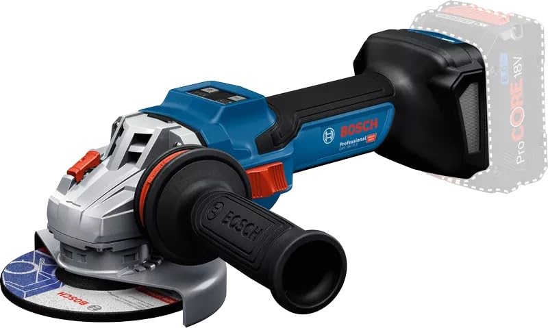 Image of BOSCH GWS 18V-15 S-Solo Angle Grinder | 1500WPower | Smart HMI Control | Anti-Vibration Handle | Metal Flange Durability | Full Safety Features | Brushless Motor | Industrial-Grade Cutting & Grinding