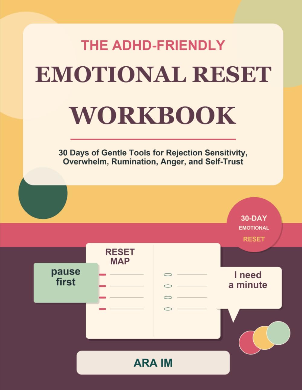 The ADHD-Friendly Emotional Reset Workbook: 30 Days of Gentle Tools for Rejection Sensitivity, Overwhelm, Rumination, Anger, and Self-Trust