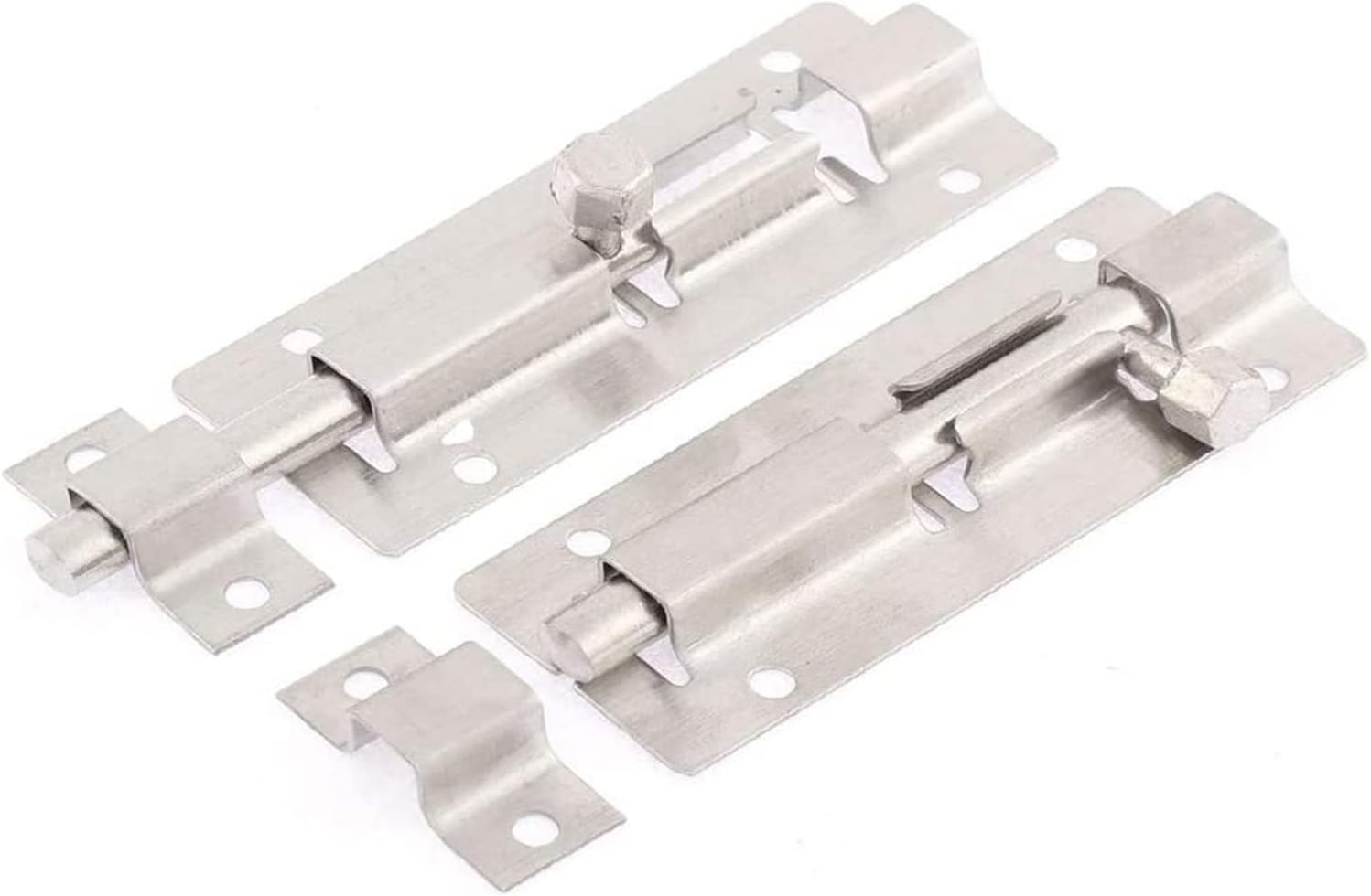 Door Lock Bolt, Latch SlidingBolt,Padlock Hasp, Stainless Steel Featured Door Latch Reliable Efficacy Slide Lock Docking Connecting Bolt 3" Length 2PCS/553