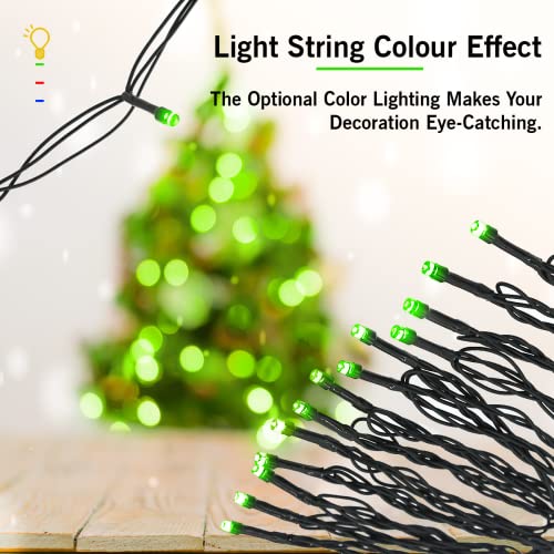 Epyz Solar String Light 100LED 32.8ft 8 Modes / 600mah Solar Christmas Lights Waterproof for Gardens, Wedding, Party, Homes, Christmas Tree, Curtains, Outdoors (Pack of 1) (Green)