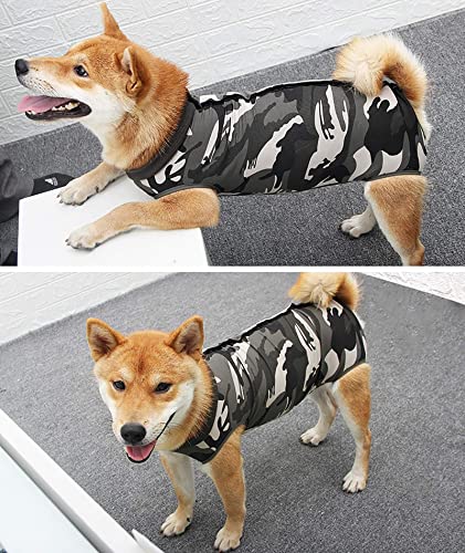 Image of Surgery Suit for Dogs Recovery Suit Abdominal Wound Puppy Surgical Clothes Post-Operative Vest Pet After Surgery Wear Substitute (XXL, Camouflage)