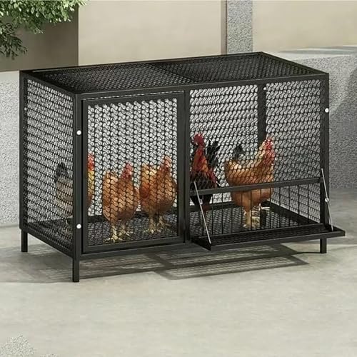 NEONMAN Corralito para Perros Jaula para Pollos Valla para Mascotas Amplio Espacio Fácil de Alimentar Ventilado Fácil de Limpiar Gran Capacidad de Carga y Antiagarrotamiento(Negro,100x58x62cm)