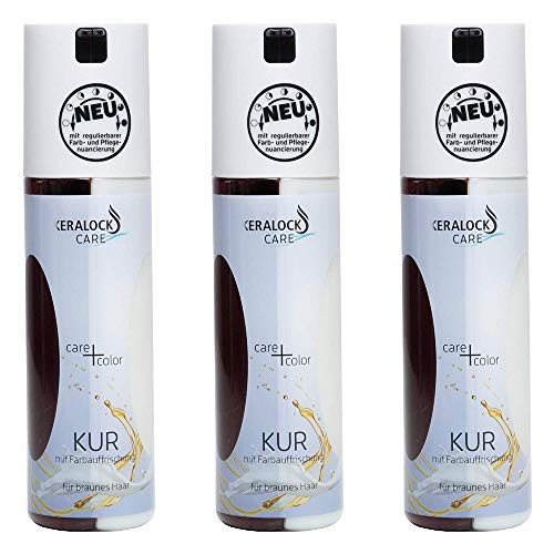 Keralock care+color Kur mit Farbauffrischung für Braunes Haar, 3er Pack (3x200ml) Cover