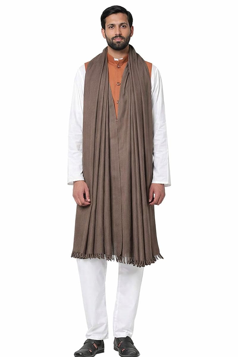 Men’s Brown Lohi Shawl 100x50 Inches | Warm Winter Traditional Shawl for Men | Soft Ethnic Wrap for Kurta Pajama | Stylish Gents Woolen Lohi for Wedding-image-13
