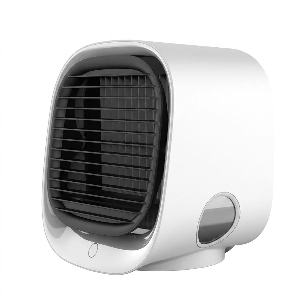 Airabreeze Portable Evaporative Water Cooler, Rechargeable and Quiet (White)