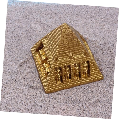 Pyramide en résine dorée objet déco maison et bureau collection mystique créative - 5