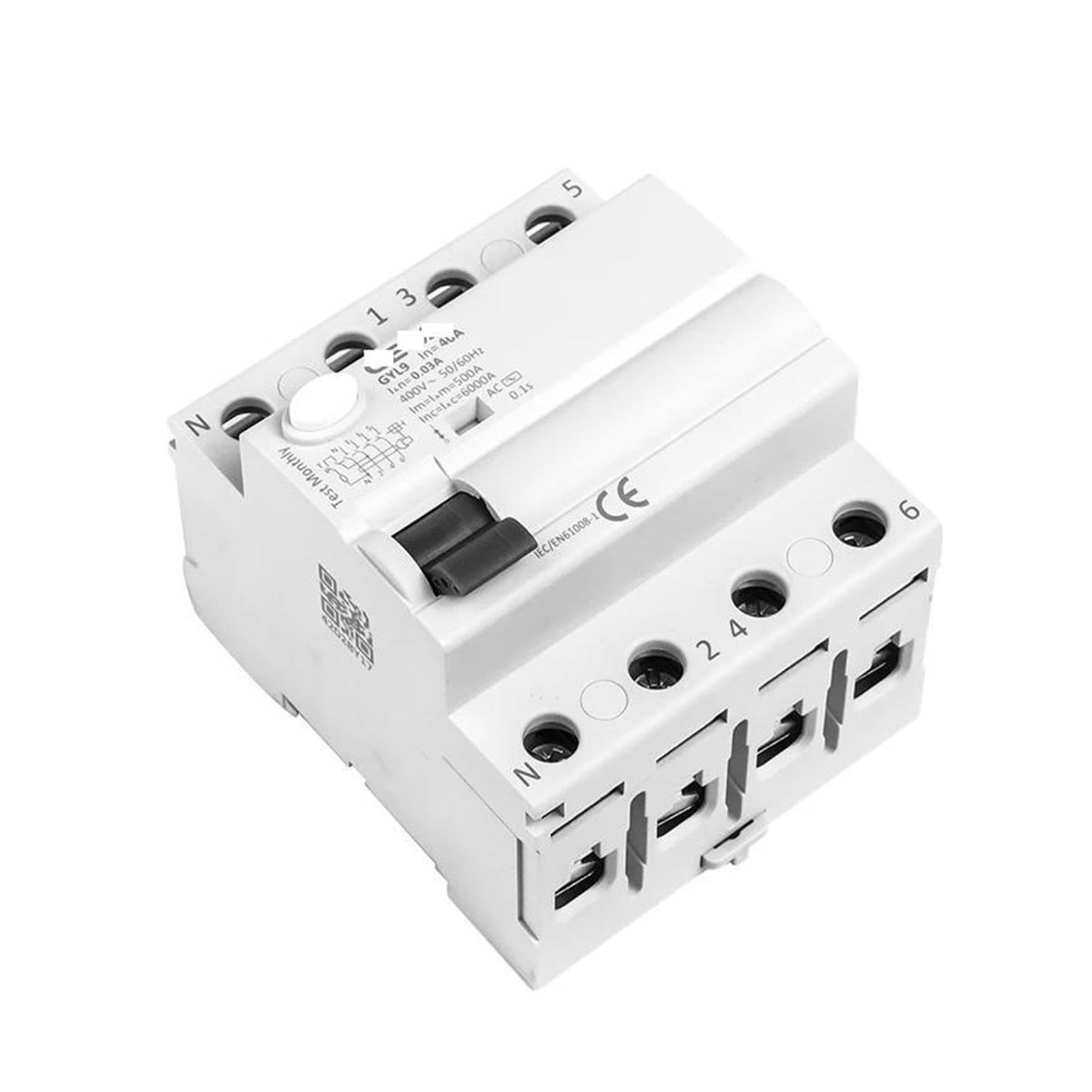 GYL9 Disyuntor de corriente Residual de CA interruptor diferencial electromagnético interruptor de seguridad 4P 40A 63A 100A(4P 40A,100mA(0.1A))